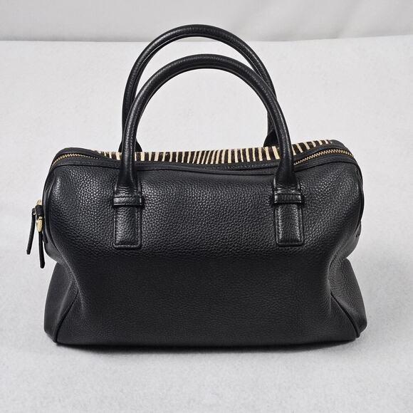 Vera Bradley Uptown Stripes Handbag Marlo Satchel Zebra Cow Hair Leather READ - Picture 6 of 16